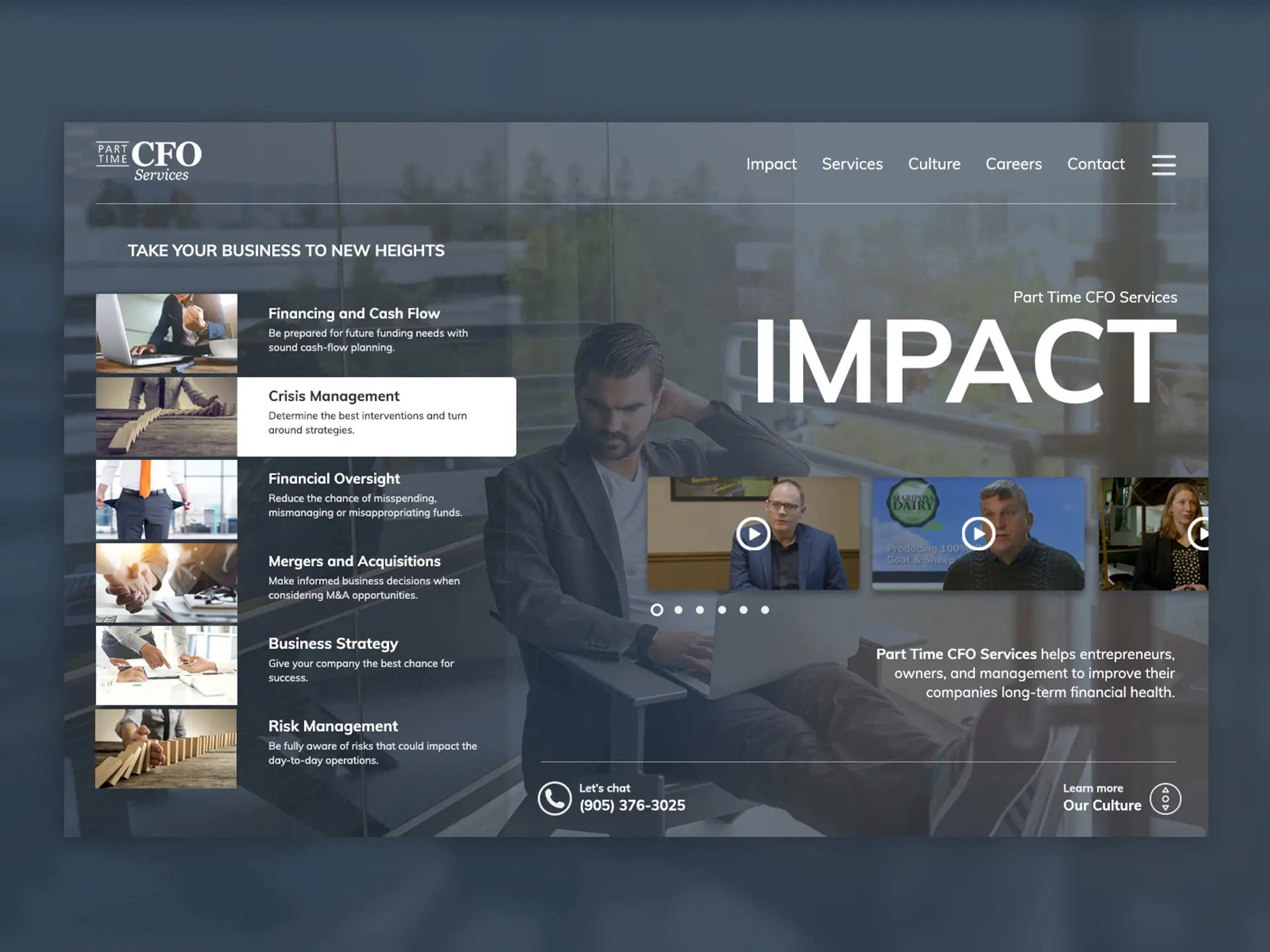 Second mockup for Part Time CFO Services website